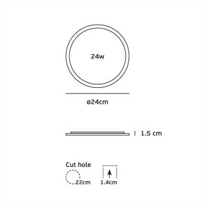 ΦΩΤΙΣΤΙΚΟ LED PANEL 24W 4000Κ 24CM VK/04017/W/C - 64173-044115