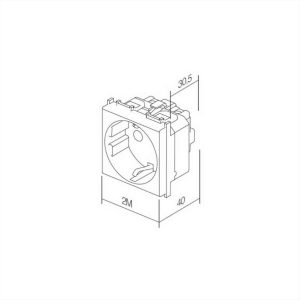 ΠΡΙΖΑ ΣΟΥΚΟ 16A 250V 2M ES TEM MODUL - 17831