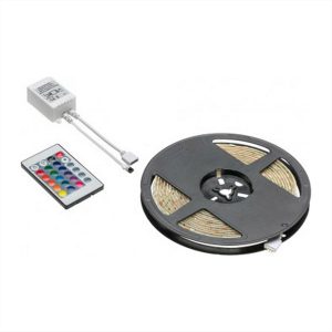 ΤΑΙΝΙΑ LED ΚΙΤ 14.4W RGB IP65 12V 5Μ ΜΕ CONTROLLER ΚΑΙ ΤΡΟΦΟΔΟΤΙΚΟ GEYER - LSKIT144RGB65