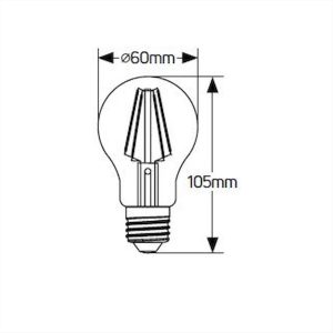 ΛΑΜΠΑ LED Ε27 8W 4000Κ DIMMABLE FILAMENT GEYER - LFAC278D