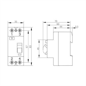 ΡΕΛΕ ΔΙΑΦΥΓΗΣ 2*40Α 30mA AC ISKRA - 030105061000