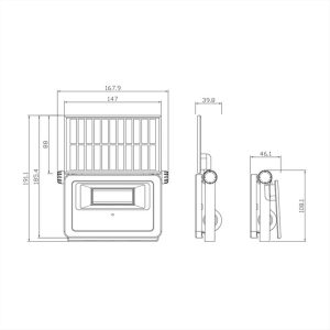 ΠΡΟΒΟΛΕΑΣ ΜΑΥΡΟΣ ΜΕ ΗΛΙΑΚΟ PANEL ΚΑΙ ΑΝΙΧΝΕΥΤΗ ΚΙΝΗΣΗΣ 13W EUROLAMP - 145-20821