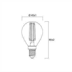 ΛΑΜΠΑ LED Ε14 G45 ΣΦΑΙΡΙΚΗ 4.5W 2700Κ DIMMABLE FILAMENT SYLVANIA - 0029492