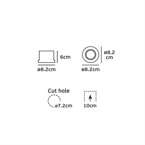 ΣΠΟΤ ΣΤΡΟΓΓΥΛΟ ΣΤΑΘΕΡΟ ΒΑΘΥ TRIMLESS ΜΑΥΡΟ VK 03012G/Β - 64173-035121