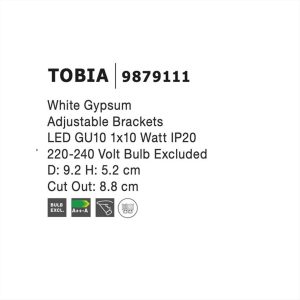 ΣΠΟΤ ΓΥΨΙΝΟ ΣΤΡΟΓΓΥΛΟ ΒΑΘΥ NOVA LUCE TOBIA - 9879111