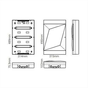 ΠΙΝΑΚΑΣ ΕΞΩΤΕΡΙΚΟΣ ΠΛΑΣΤΙΚΟΣ 3*12Θ IP40 ΔΙΑΦΑΝΗ ΠΟΡΤΑ LINEME - 09-02006