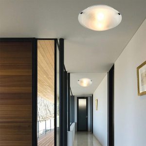 ΦΩΤΙΣΤΙΚΟ ΠΛΑΦΟΝΙΕΡΑ ΟΡΟΦΗΣ Φ30 ΑΛΑΒΑΣΤΡΟ ΓΥΑΛΙ Ε27 INLIGHT - 42154-Β-ΧΡΩΜΙΟ