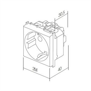 ΠΡΙΖΑ ΣΟΥΚΟ+KS 2P+E 16A 2M AT TEM MODUL - 18928