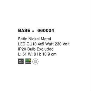 ΦΩΤΙΣΤΙΚΟ ΣΠΟΤ ΡΑΓΑ ΜΕΤΑΛΛΙΚΟ 4*GU10 BASE NOVA LUCE - 660004