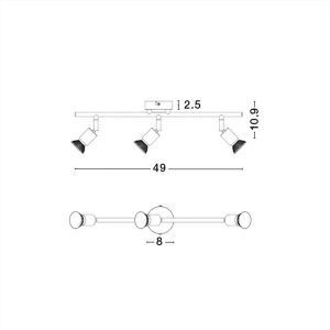 ΦΩΤΙΣΤΙΚΟ ΣΠΟΤ ΡΑΓΑ ΜΕΤΑΛΛΙΚΟ 3*GU10 ΛΕΥΚΟ BASE NOVA LUCE - 661003