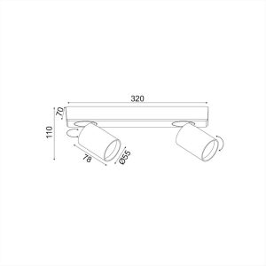 ΦΩΤΙΣΤΙΚΟ ΣΠΟΤ ΡΑΓΑ 2*GU10 ΛΕΥΚΟ ELITIS ACA - RA302S32WH