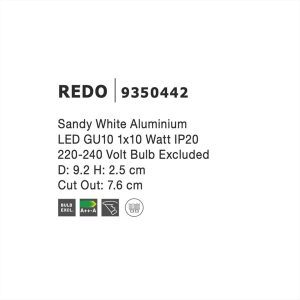 ΦΩΤΙΣΤΙΚΟ ΣΠΟΤ ΚΙΝΗΤΟ ΧΩΝΕΥΤΟ GU10 ΛΕΥΚΟ REDO NOVA LUCE - 9350442