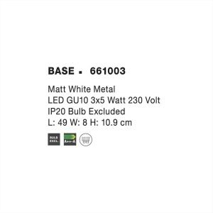 ΦΩΤΙΣΤΙΚΟ ΣΠΟΤ ΡΑΓΑ ΜΕΤΑΛΛΙΚΟ 3*GU10 ΛΕΥΚΟ BASE NOVA LUCE - 661003