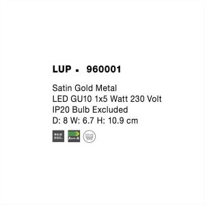 ΦΩΤΙΣΤΙΚΟ ΣΠΟΤ GU10 ΧΡΥΣΟ ΜΕΤΑΛΛΙΚΟ LUP NOVA LUCE - 960001