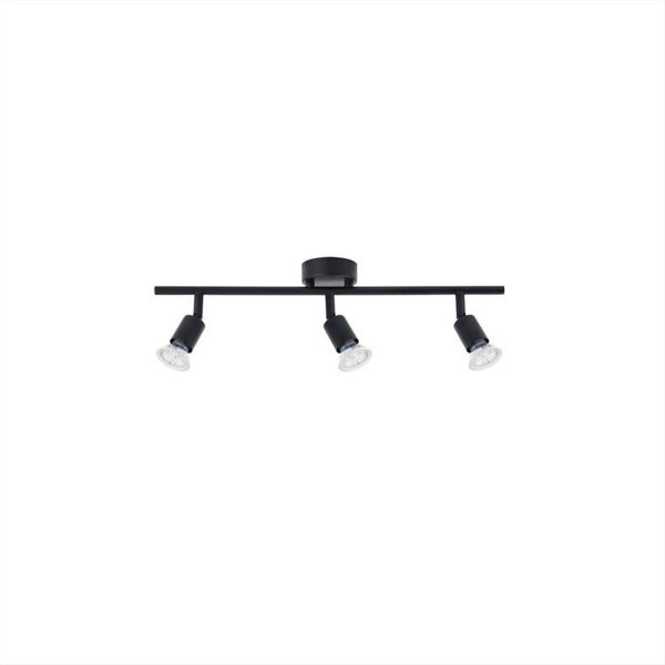 ΦΩΤΙΣΤΙΚΟ ΣΠΟΤ ΡΑΓΑ 3*GU10  ΜΑΥΡΟ ΜΕΤΑΛΛΙΚΟ LUP NOVA LUCE - 960007