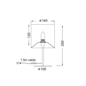 ΦΩΤΙΣΤΙΚΟ ΠΟΡΤΑΤΙΦ 1*E14 ΓΚΡΙ ΥΦΑΣΜΑ ΒΑΣΗ ΝΙΚΕΛ HARPY ACA - MT3000GN