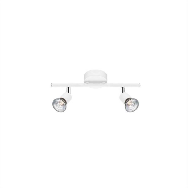 ΦΩΤΙΣΤΙΚΟ ΣΠΟΤ ΡΑΓΑ ΜΕΤΑΛΛΙΚΟ ΛΕΥΚΟ 2*GU10 BASE NOVA LUCE - 661002