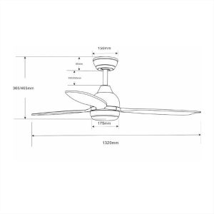 ΑΝΕΜΙΣΤΗΡΑΣ ΟΡΟΦΗΣ 40W ΜΕ LED 18W 132CM PRCF-80668 ΜΑΥΡΟ & ΚΑΦΕ PRIMO - 800668