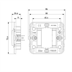ΒΑΣΗ ΣΤΗΡΙΞΗΣ 1Μ ΜΕ ΑΓΓΙΣΤΡΑ IDEΑ VIMAR - 17080