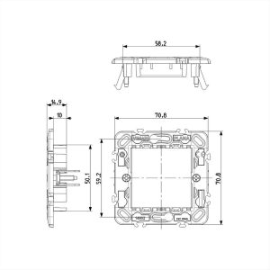 ΒΑΣΗ ΣΤΗΡΙΞΗΣ 2 ΘΕΣΕΩΝ ΜΕ ΑΓΓΙΣΤΡΑ 71mm PLANA VIMAR - 14602