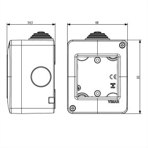 ΚΟΥΤΙ ΕΠΙΤΟΙΧΟ 2Μ IP40 ISOSET VIMAR - 14802