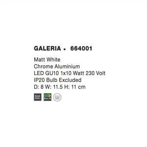 ΦΩΤΙΣΤΙΚΟ ΣΠΟΤ GU10 ΛΕΥΚΟ ΑΛΟΥΜΙΝΙΟΥ GALERIA NOVA LUCE - 664001