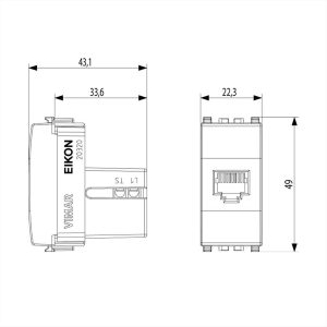 ΠΡΙΖΑ ΤΗΛΕΦΩΝΟΥ RJ11 6/4 ΓΚΡΙ EIKON VIMAR - 20320