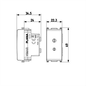 ΠΡΙΖΑ ΗiFi 2P 6A 24V (ΦΙΣ 01616-7) ΜΕ ΠΟΛΙΚΟΤΗΤΑ PLANA VIMAR - 14331