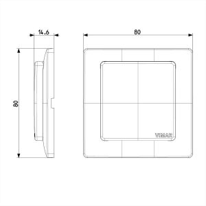 ΠΛΑΚΑ 2 ΘΕΣΕΩΝ ΜΕ ΚΑΠΑΚΙ ΛΕΥΚΟ PLANA VIMAR - 14642.C.01