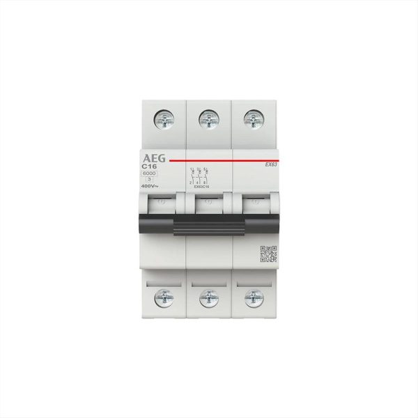 ΑΣΦΑΛΕΙΑ ΑΥΤΟΜΑΤΗ 3*16A 6kA C 3P AEG - EX63C16