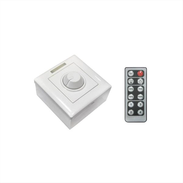 ΕΠΙΤΟΙΧΟ DIMMER DC ΜΕ ΤΗΛΕΧΕΙΡΙΣΜΟ 12/24VDC 8A ADELEQ - 30-332