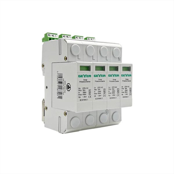 ΑΝΤΙΚΕΡΑΥΝΙΚΟ ΡΑΓΑΣ Τ1+Τ2 20KA 3P+N 4M GEYER - 500762
