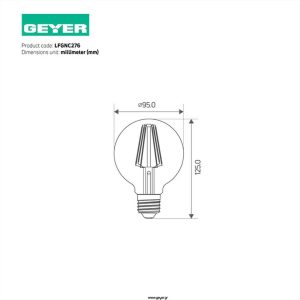 ΛΑΜΠΑ LED Ε27 G95 6W 4000Κ FILAMENT GEYER - LFGNC276