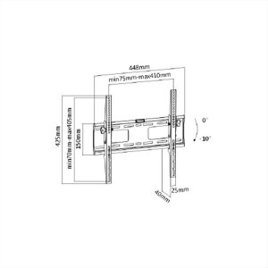 ΒΑΣΗ TV 32-55'' ΜΕ ΚΛΙΣΗ 0-10° LP42-44ST BRATECK - 04.044.0100