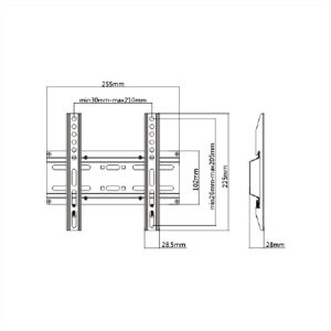 ΒΑΣΗ TV 23-42'' ΣΤΑΘΕΡΗ 35kg KL25-22F BRATECK - 04.044.0104