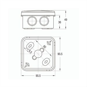 ΣΤΕΓΑΝO ΚΟΥΤΙ ΙΡ65 JB 90*90*49mm FIBOX - 8600670