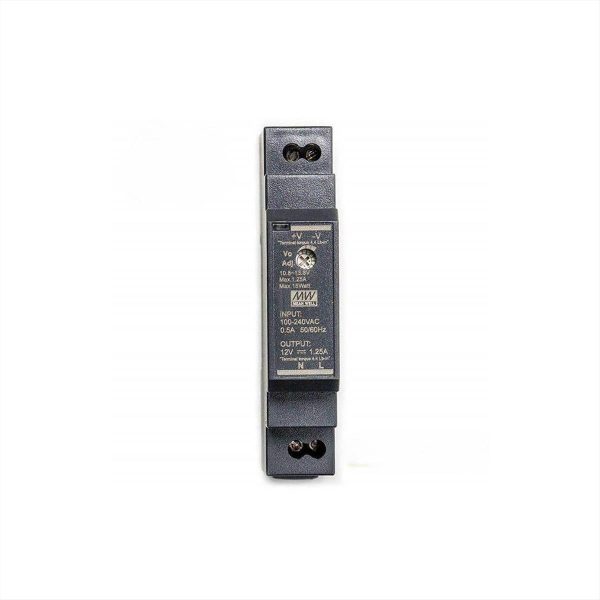 ΤΡΟΦΟΔΟΤΙΚΟ ΡΑΓΑΣ 15W 12V 1.25A ULTRA SLIM HDR-15-12 MEANWELL - 03.036.0203