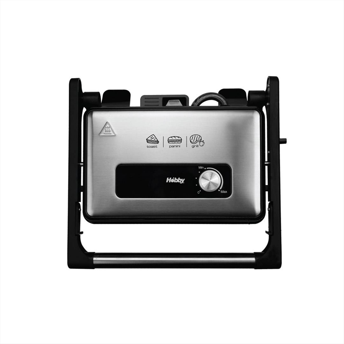 ΨΗΣΤΙΕΡΑ PANINI 1500W ΚΕΡΑΜΙΚΕΣ ΠΛΑΚΕΣ ΜΑΥΡΟ-ΙΝΟΧ HPG-40452 HOBBY - 400452