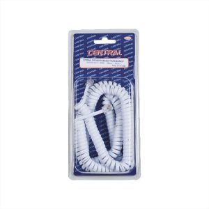 ΣΠΙΡΑΛ ΑΚΟΥΣΤΙΚΟΥ ΤΗΛΕΦΩΝΟΥ 0.95m ΜΕ ΚΛΙΠΣ ΛΕΥΚΟ BLISTER CENTRAL - 01-01-40M /ΛΕΥ