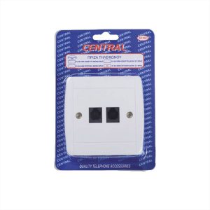 ΠΡΙΖΑ ΤΗΛΕΦΩΝΙΚΗ ΔΙΠΛΗ ΕΠΙΤΟΙΧΗ 2*RJ11 6P4C ΛΕΥΚΟ BLISTER CENTRAL - 01-04-65Μ