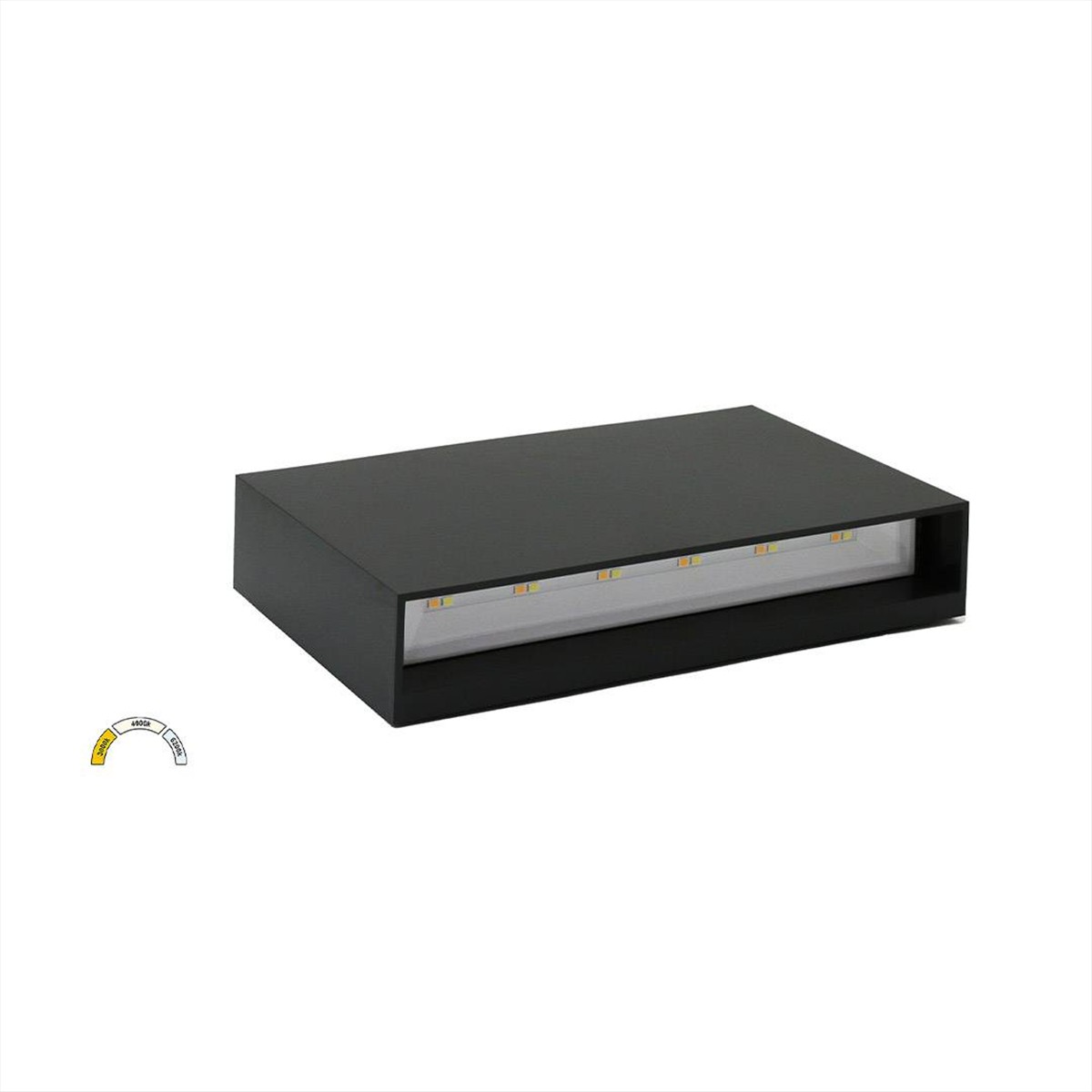 ΦΩΤΙΣΤΙΚΟ LED PC ΟΡΘΟΓΩΝΙΟ ΔΙΠΛΗΣ ΚΑΤΕΥΘΥΝΣΗΣ 12W CCT IP65 ΓΡΑΦΙΤΗ ADELEQ - 9-91218