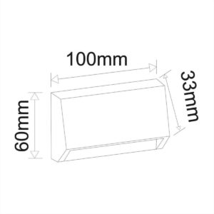 ΦΩΤΙΣΤΙΚΟ LED ΑΠΛΙΚΑ PC ΚΥΡΤΟ ΟΡΘΟΓΩΝΙΟ 2W CCT IP65 ΓΡΑΦΙΤΗΣ ADELEQ - 3-97818