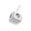 ΠΟΛΥΠΡΙΖΟ CUBE 4 ΘΕΣΕΩΝ ΣΟΥΚΟ & 2USB 1.9m ΚΑΛΩΔΙΟ ΛΕΥΚΟ EMOS - P04219GU