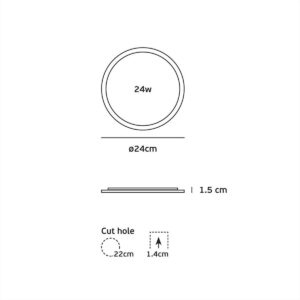 ΦΩΤΙΣΤΙΚΟ LED PANEL 24W 6000K 24CM VK LED - 64173-045115