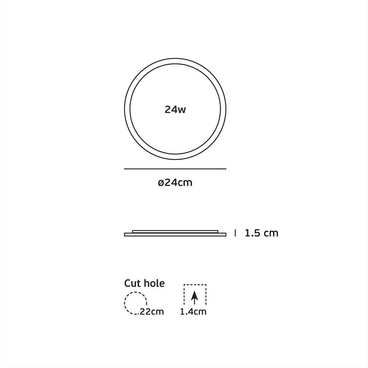ΦΩΤΙΣΤΙΚΟ LED PANEL 24W 6000K 24CM VK LED - 64173-045115