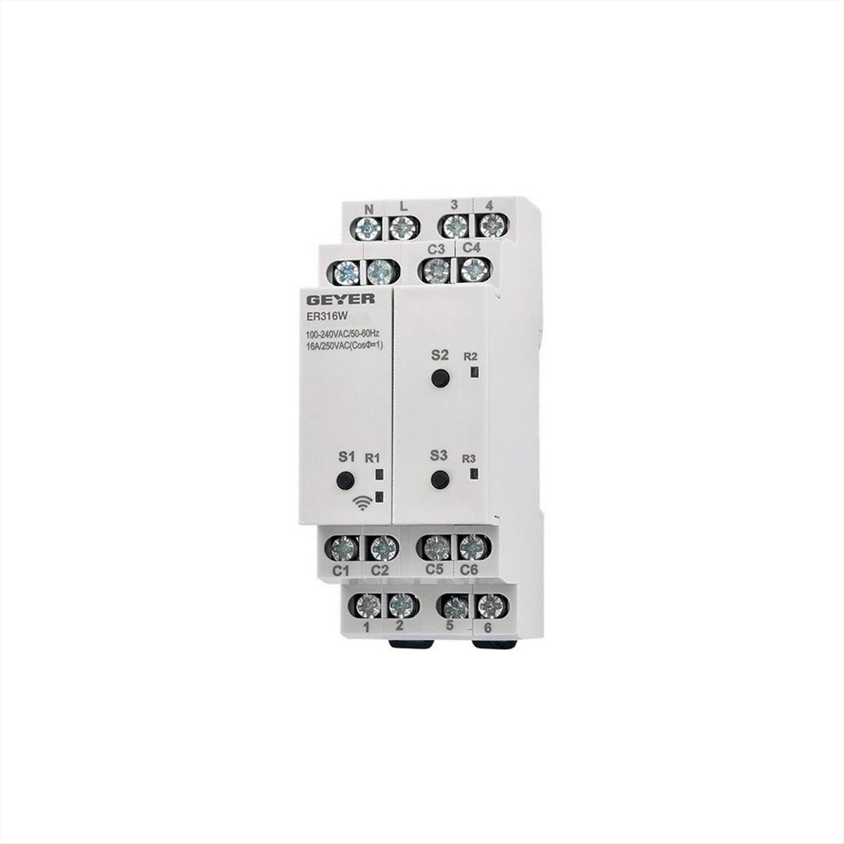 ΡΕΛΕΔΙΕΡΑ WIFI 3 ΕΞΟΔΩΝ 3*16A GEYER - ER316W