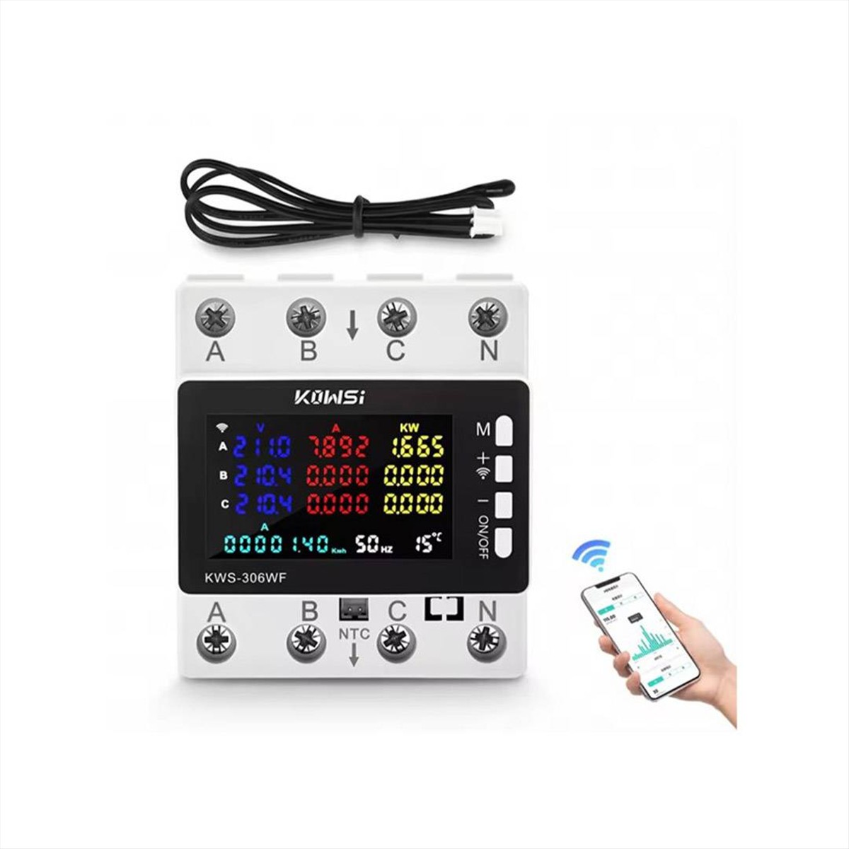 ΕΠΙΤΗΡΗΤΗΣ ΤΡΙΦΑΣΙΚΟΣ WI-FI 80A KWS-306WF EL-TECH - 309-004620000