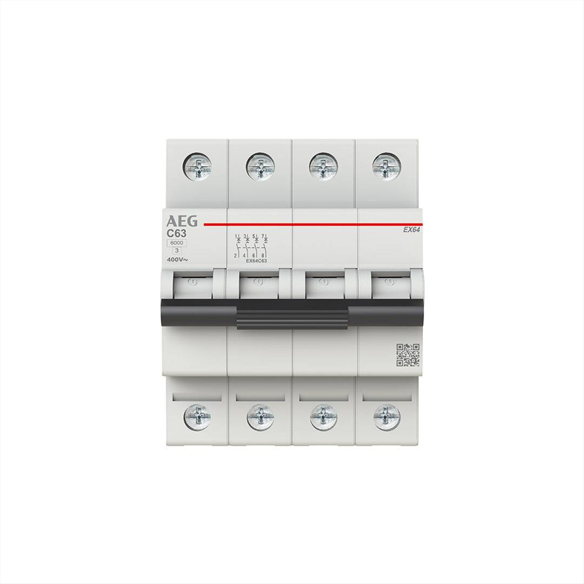 ΑΣΦΑΛΕΙΑ ΑΥΤΟΜΑΤΗ 4*63A 6kA C 4P AEG - EX64C63