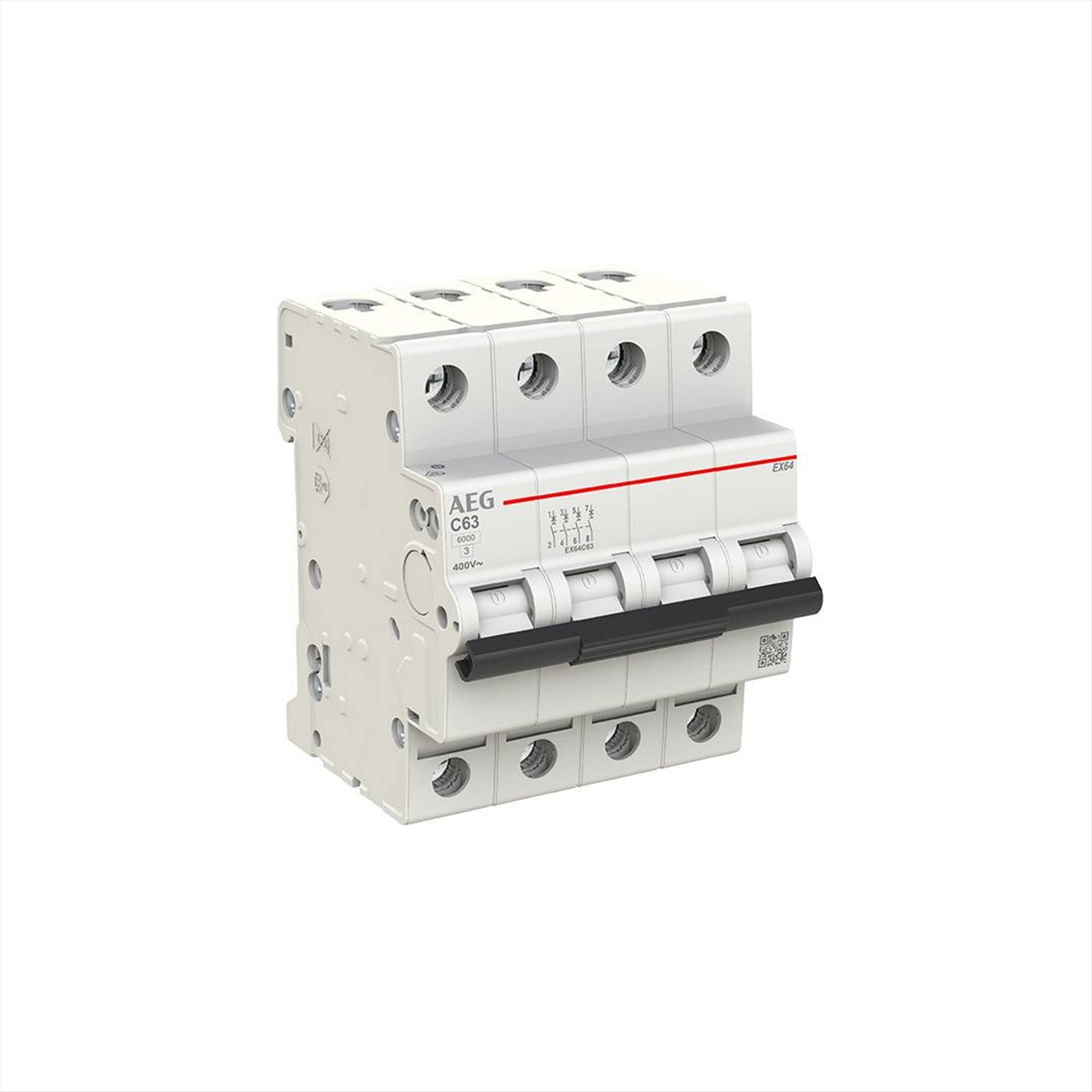 ΑΣΦΑΛΕΙΑ ΑΥΤΟΜΑΤΗ 4*63A 6kA C 4P AEG - EX64C63