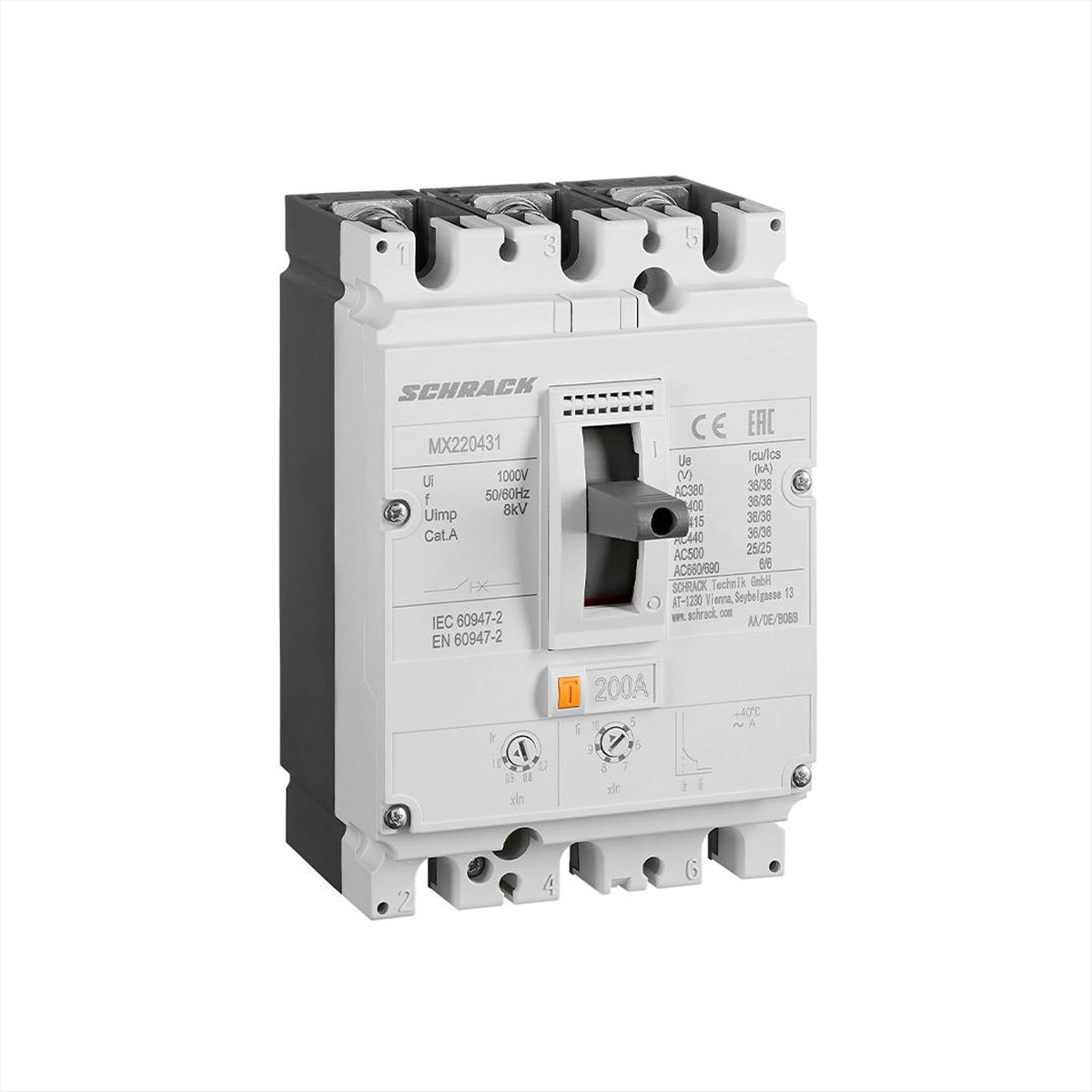 ΑΥΤΟΜΑΤΟΣ ΙΣΧΥΟΣ 200Α 36ΚΑ MX220431 SCHRACK TECHNIK - 197-172220431
